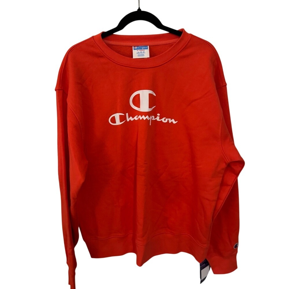 Adult Orange Champion Logo Crewneck Sweatshirt Size XL New With Tags‎ Unisex